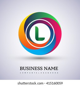 L letter colorful logo in the circle. Vector design template elements for your application or company identity.