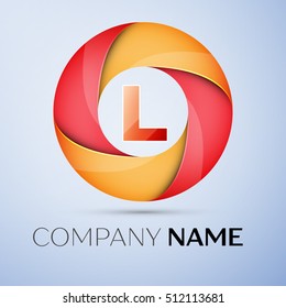 L letter colorful logo in the circle. Vector template for your design