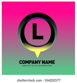 L letter colorful logo in the circle. Vector design template elements for your application or company identity.
