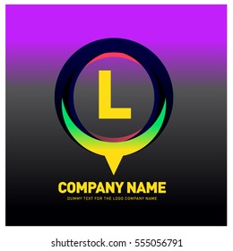 L letter colorful logo in the circle. Vector design template elements for your application or company identity.
