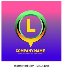 L letter colorful logo in the circle. Vector design template elements for your application or company identity.

