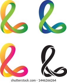 L letter colorful logo. Vector design template elements for your application or corporate identity.