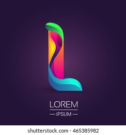 L letter colorful logo, Vector design template elements for your application or company identity.