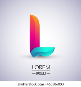 L letter colorful logo, Vector design template elements for your application or company identity.