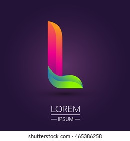 L letter colorful logo, Vector design template elements for your application or company identity.