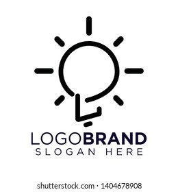 L Letter with creative bulb Logo vector