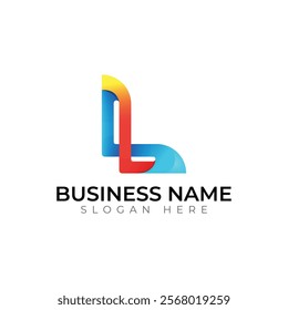 L  letter Creative vector templates abstract typography colorful logo design