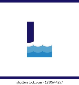 L Letter and creative wave logo vector template