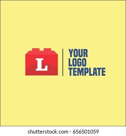 L letter cube typeface. Vector volume font. Education Brand Identity.