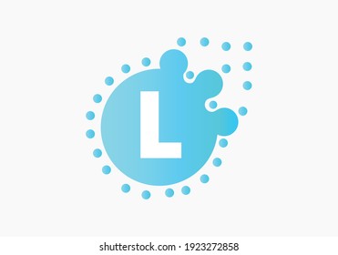 L Letra Vector de diseño con puntos.
