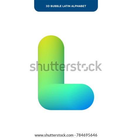 L Letter Design Soft Bubble 3 D Alphabet Stock Vector Royalty Free