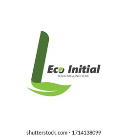 l letter eco leave  logo business vector template