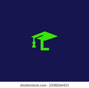 L letter Education vector logo template. This design use student hat and cap symbol. Suitable for student and university.