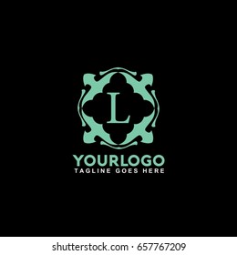 L Letter Emblem of the weaving circle logo. Monogram design element, graceful template. Simple identity design for Royalty, business card, Boutique, Hotel, Heraldic, Web design. 