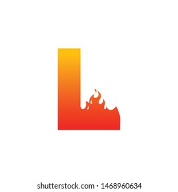 L Letter Flame Logo Design Template Inspiration