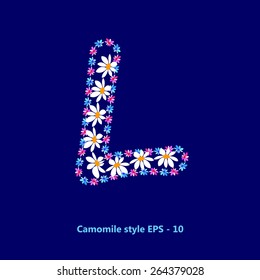 L letter flower for your design