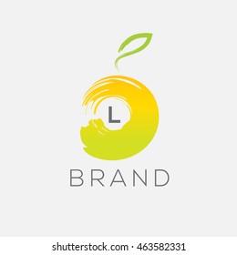 L letter fruit vector logo design
