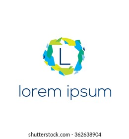 L letter geometric vector logo template (sign, symbol, icon)