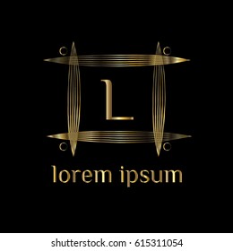 L letter geometric vector logo design template