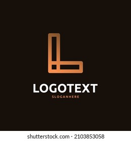 L letter golden logo abstract design on dark color background, L alphabet logo