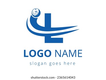 L Letter with Golf Sports Logo Template Design. Hockey Sport Academy Sign, Club Symbol. business, and company identity