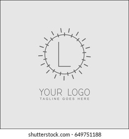 L letter graceful line art logo. Abstract monogram elegant icon design template. Simple vector illustration design.