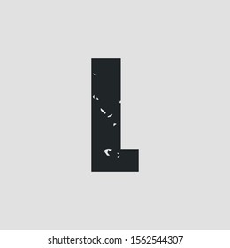 L letter grunge style. Vector eps10