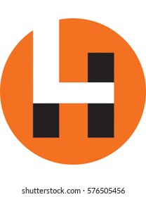L Letter and H Letter Vector Illustration.