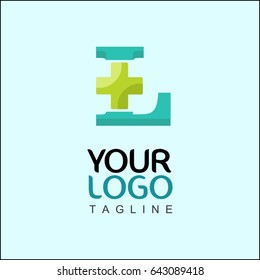 L Letter Health Logo Template