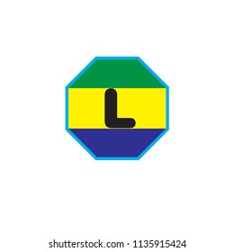 L Letter Hexagon Logo