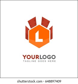 L letter hexagon logo. Abstract vector in modern style