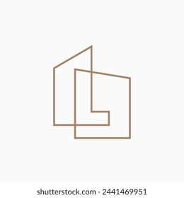 L Letter House Monogram Home Hypothek Architekt Architektur Logo Vektor-Ikone Illustration