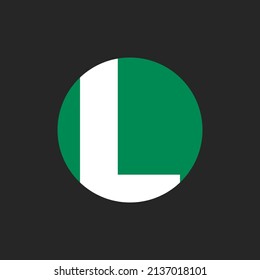L letter iconic logo vector illustration. L flat logo in circle shape vector design. 