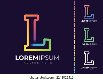 Letra L logotipo de degradado de color inicial. Diseño del logotipo de letra l moderna.