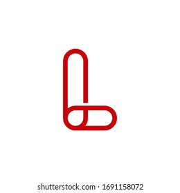 L letter initial icon logo design vector template