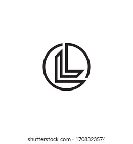 L letter initial logo with circle shape. Illustration vector