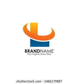 L letter initial logo design template