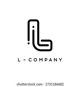 L letter initial logo template black