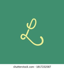 L Letter Initial Signature Logotype Vector Illustration