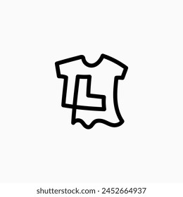 L letter kid tee tshirt apparel clothing monogram logo vector icon illustration