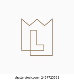 L Letter King Crown Logo Vektorgrafik Icon Illustration