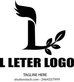 L LETTER LEAF DESIGN LOGO