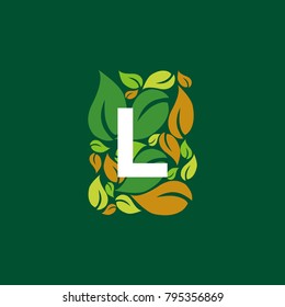 L letter leaf logo design