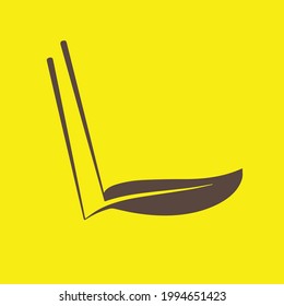 Logo de la hoja de letra L para su empresa