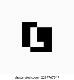 L Letter Lettermark Square Initial Negative Space Logo Vector Icon Illustration