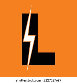 L letter with lightning bolt logo design