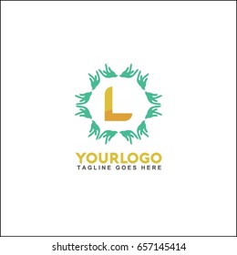 L letter line circle brand. Vector design template elements for your application or corporate identity. Hand vector illustration logo.