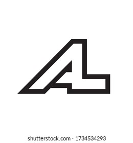 A L letter lines icon design vector