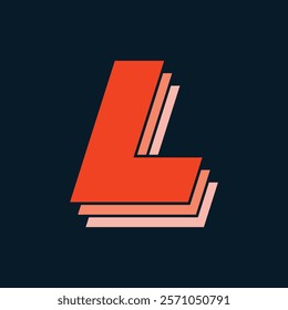 L Letter Logo, 3d Modern Bold Monogram Alphabet Abstract Typeface Logotype Vector