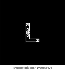 L letter logo abstract design on black color background. l alphabet